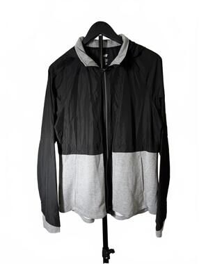 Lightweight Hooded Jacket Black and Gray